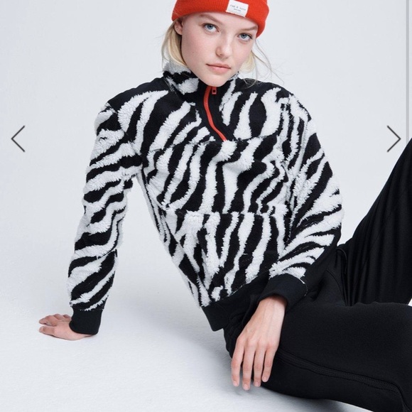Rag & bone zebra print sherpa sweater size xs - Picture 2 of 6